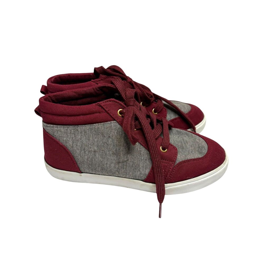 Gymboree High Top Sneakers Shoes Gray Maroon Boy 3